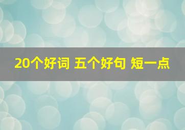 20个好词 五个好句 短一点